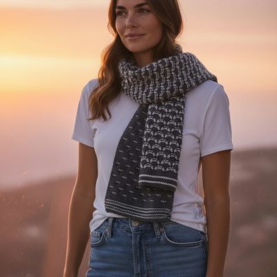 Cirrus charcoal scarf alpaca merino wool