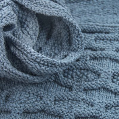 Honeycomb Maze Scarf detail merino wool