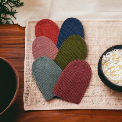 Ribbed Beanie Collage on mat alpaca wool