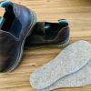Alpaca wool felted insoles