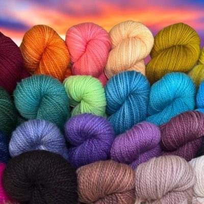 Denaili sunset collage alpaca merino wool