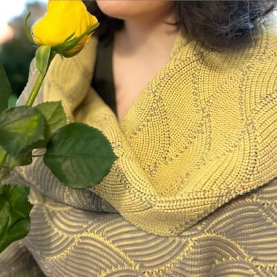 Columbia wrap yellow rose merino wool
