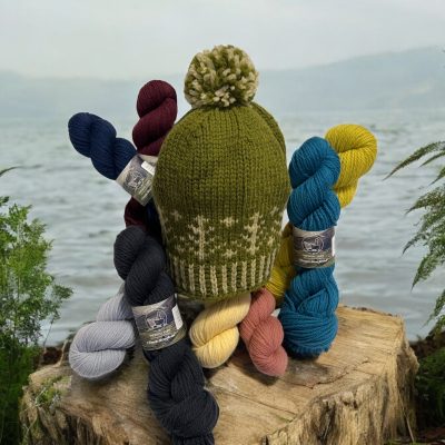 hat and yarn collage merino wool