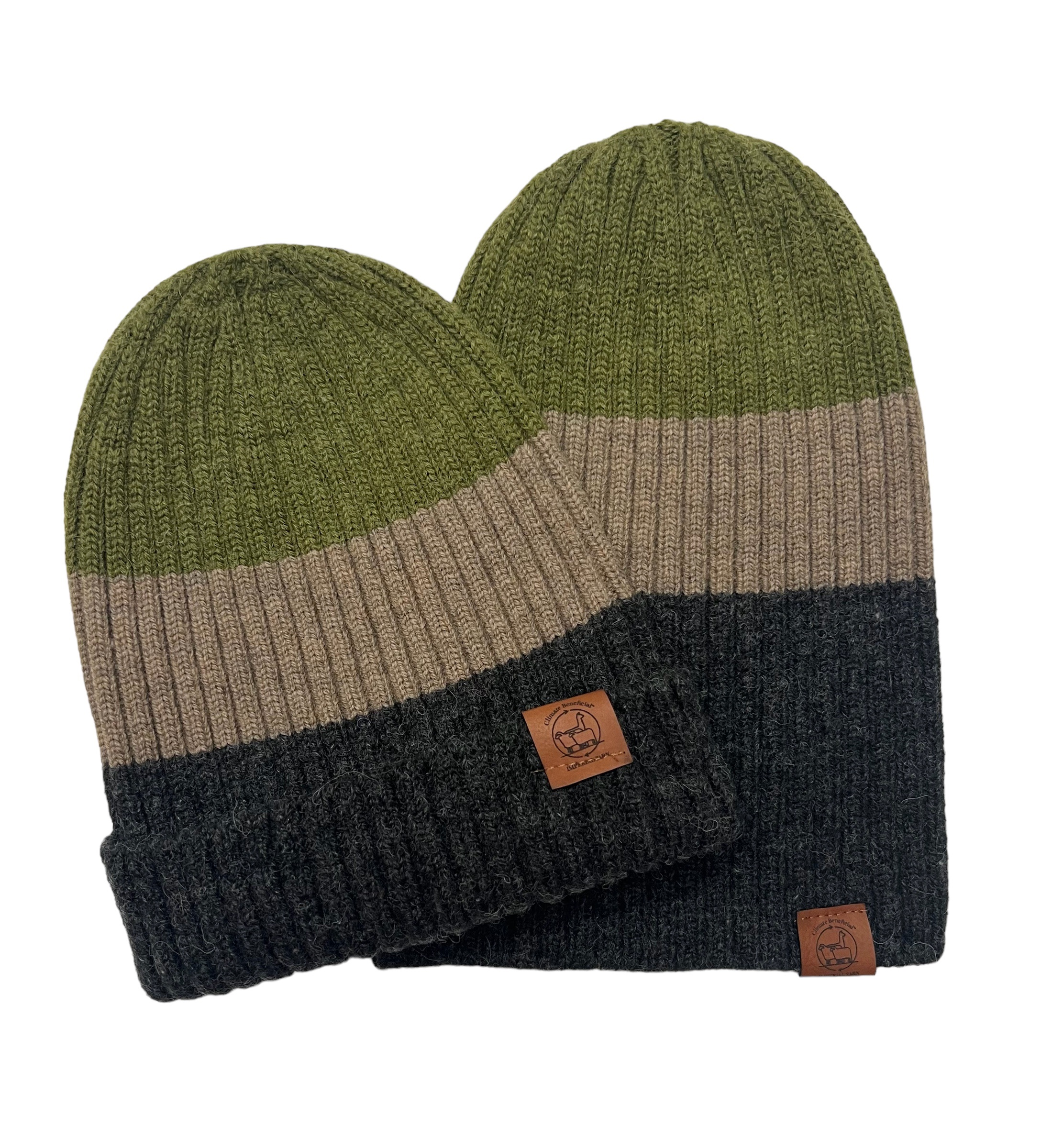 Alpaca Merino Wool Color Block Ribbed Beanies alpaca merino wool display picture 3