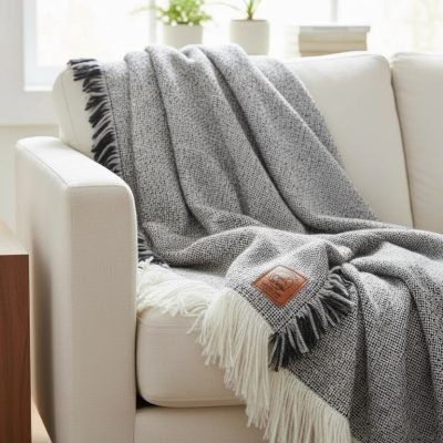 Triad Charcoal couch alpaca merino wool