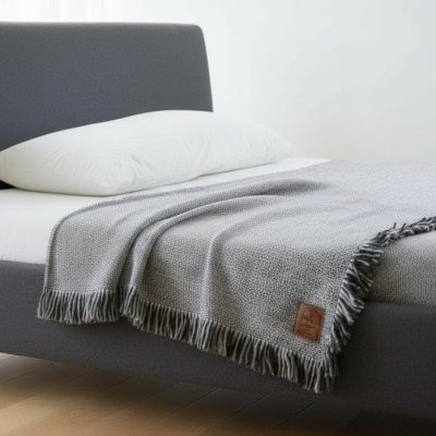 Triad charcoal bed alpaca merino wool