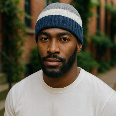 color block navy alpaca merino