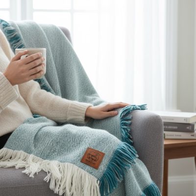 teal chair woman alpaca merino wool