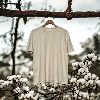 tshirt on cotton field cotton wool