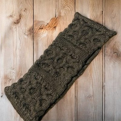 Shitaki headband on wood cotton wool alpaca