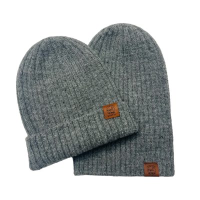 Ribbed Beanie Pearl Gray alpaca merino wool