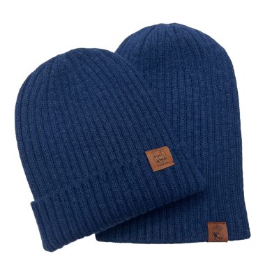 Ribbed Beanie Royal Navy alpaca merino wool