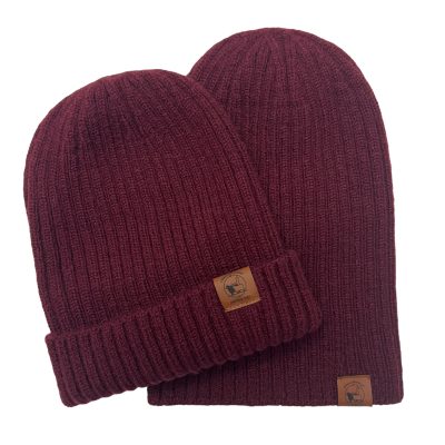 Ribbed Beanie So Merlot alpaca merino wool