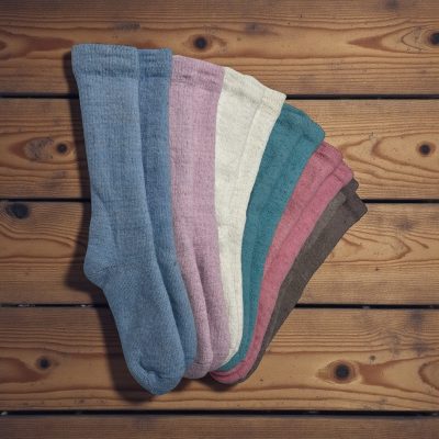 solid sock collage on wood