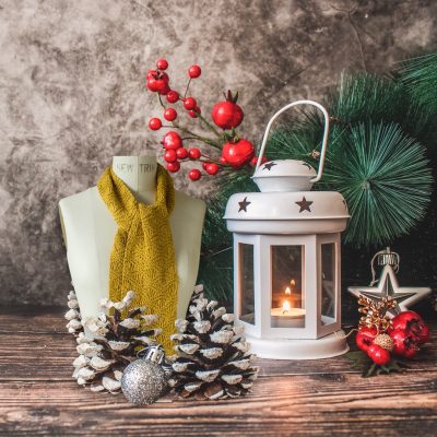 Seafoam scarf pine merino wool