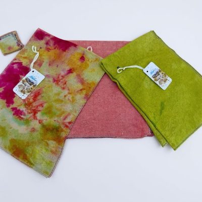 Wildflowers collage wool cotton hemp blend