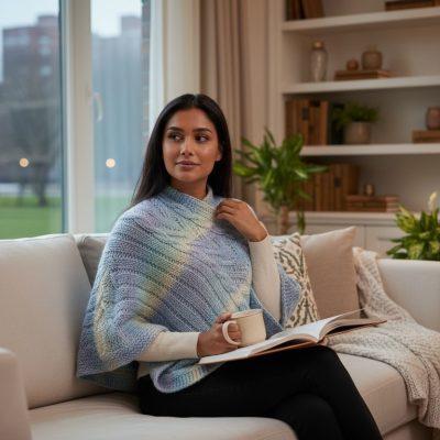 Surf poncho couch merino wool