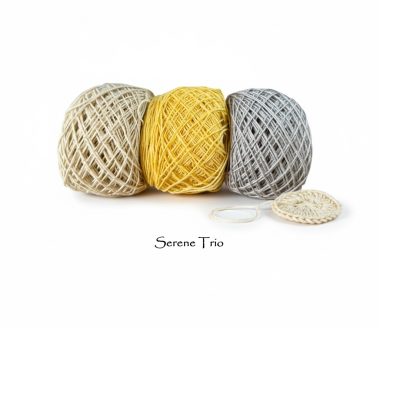 Serene Trio with words cotton alpaca wool
